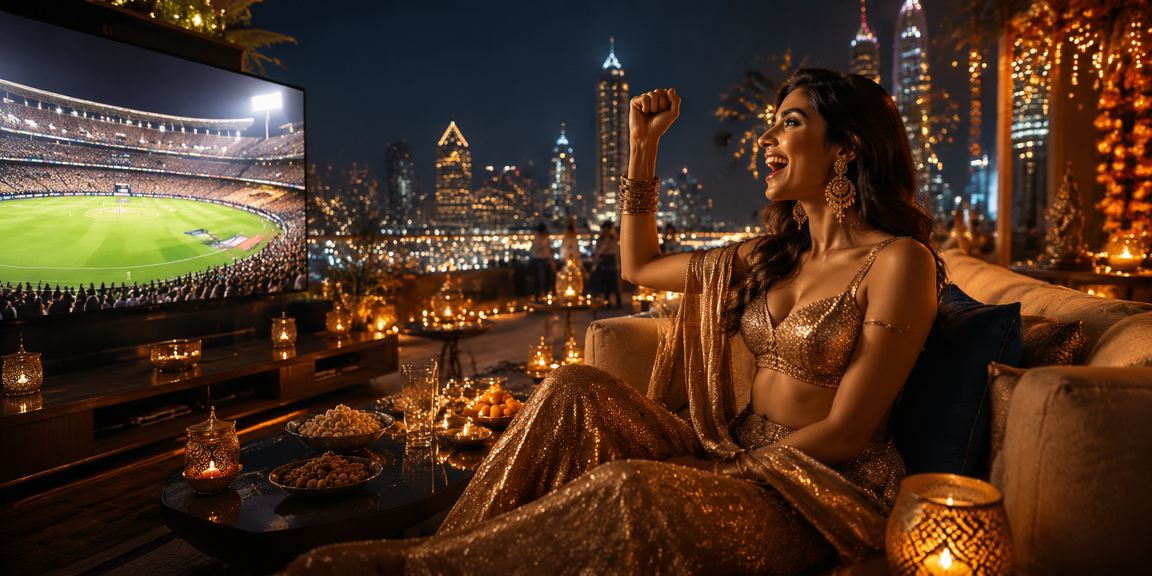 Indian player enjoying casino app during the Diwali festival