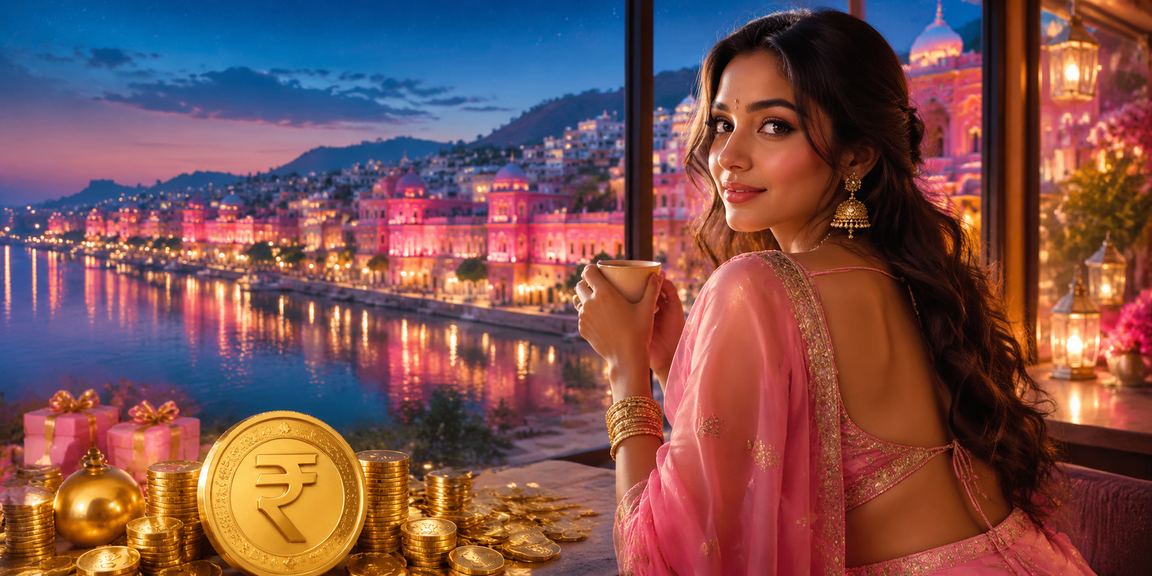 Jaipur street with deposit bonus promotion sign in Indian rupees